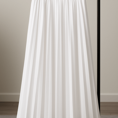 Classic White Pleated Midi Skirt (Large)